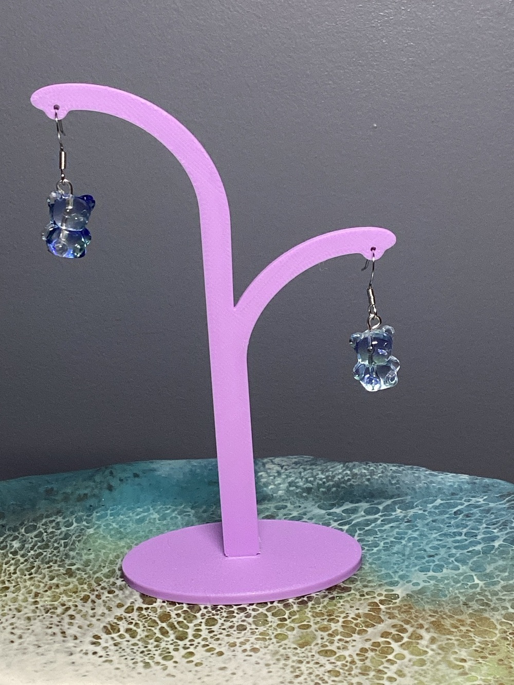 Blue Gummy Bear Dangle Earrings - Women Jewelry